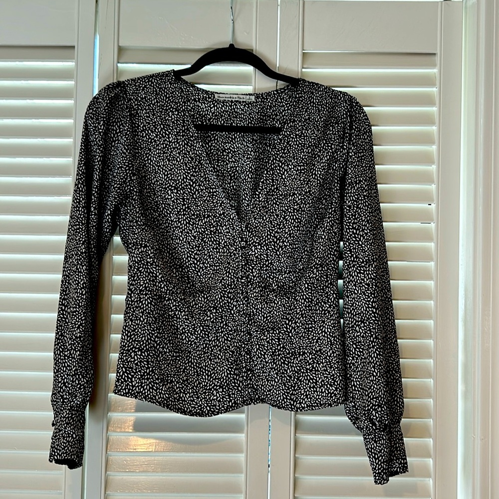 Abercrombie and Fitch black patterned long sleeve shirt, size L